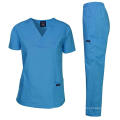 Lasheen Two Pieces high quality Hospital Uniforms Women and Man Nursing Scrubs Suit Beauty Salon Work Cloth Scrubs Set